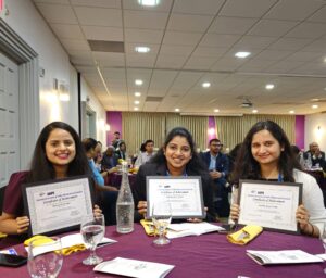 Sharvari Kshirsagar, Sreelakshmi Menon and Tanishka Saraf at The American Association of Indian Pharmaceutical Scientists (AAiPS)