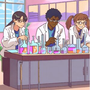 Illustration of a chemistry lab