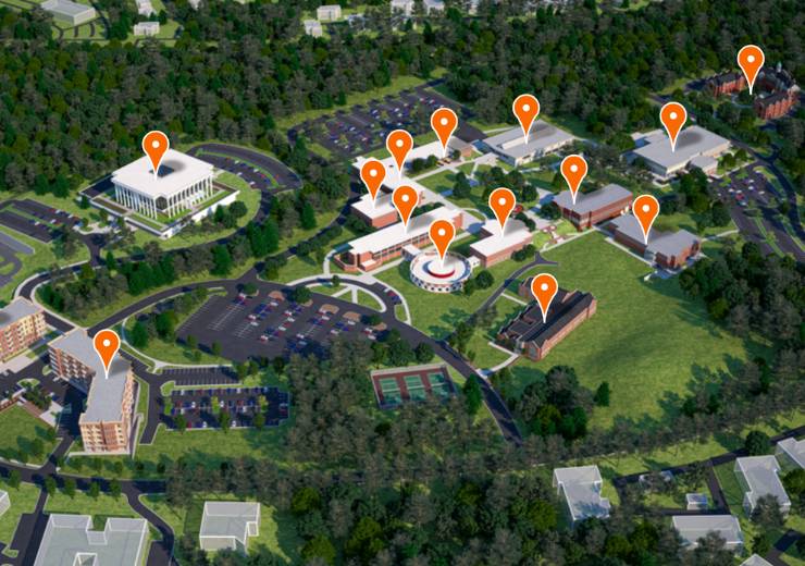 A map of the Mercer Atlanta Campus