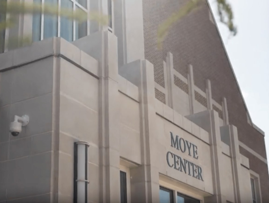 the exterior of the Moye Center