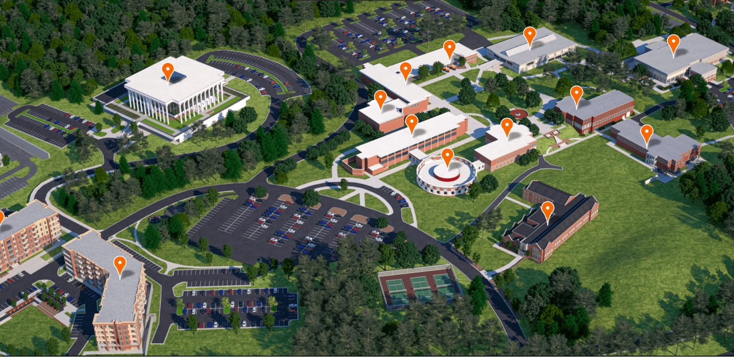 A virtual map of the Mercer Atlanta campus