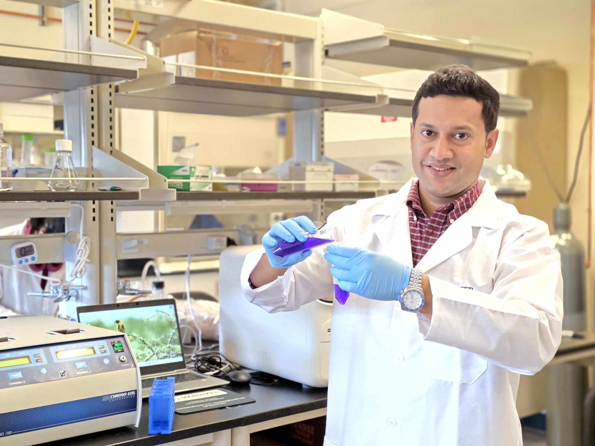 Dr. Raquibul Hasan in his laboratory